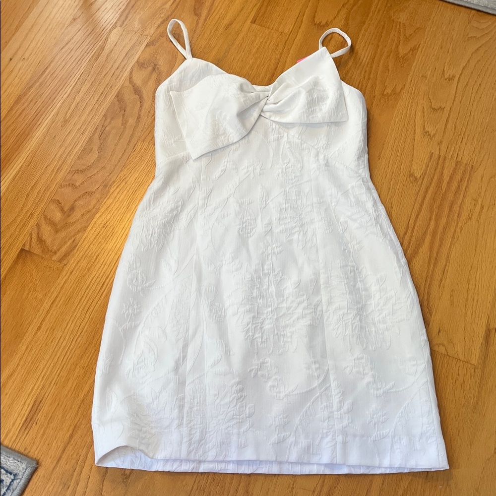Lilly Pulitzer Willalynn Stretch Bow Dress size 6 NWT White